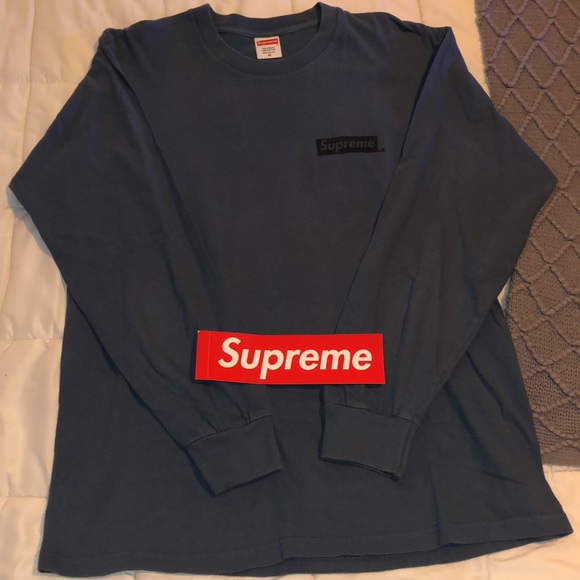 SUPREME LONG SLEEVE LS MENS MEDIUM M TEE T-SHIRT S.U.P.R.E.M.E. FRONT BOX LOGO